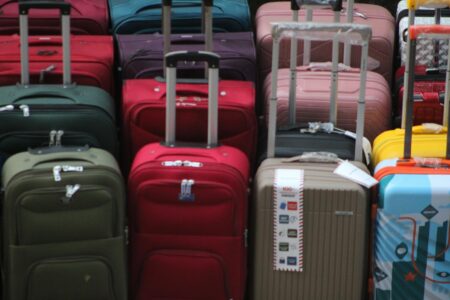 Neatly organized travel suitcase with compartments for nomadic lifestyle