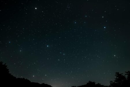 Night sky filled with stars and constellation patterns