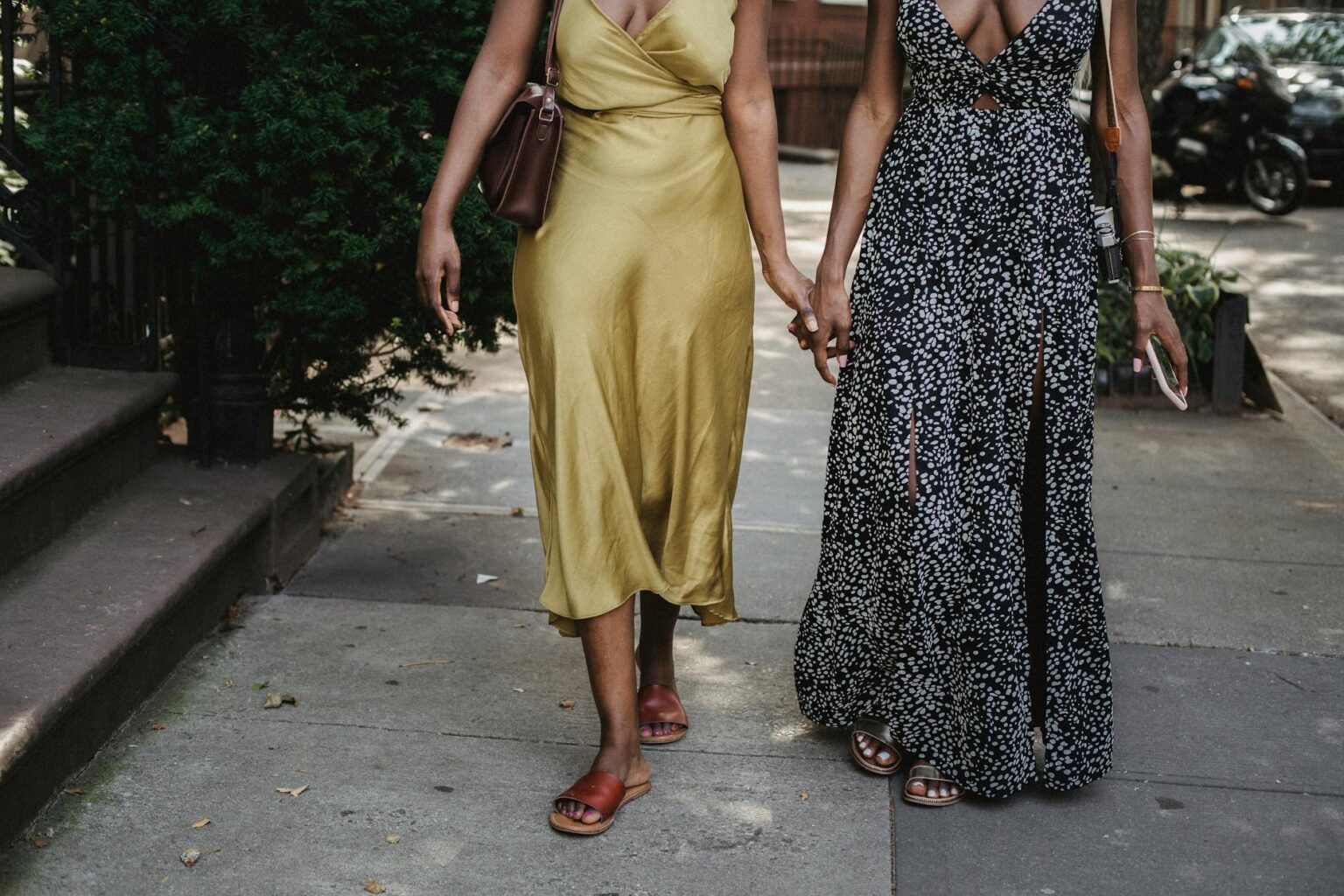 Elegant summer dress hanging in natural lighting
