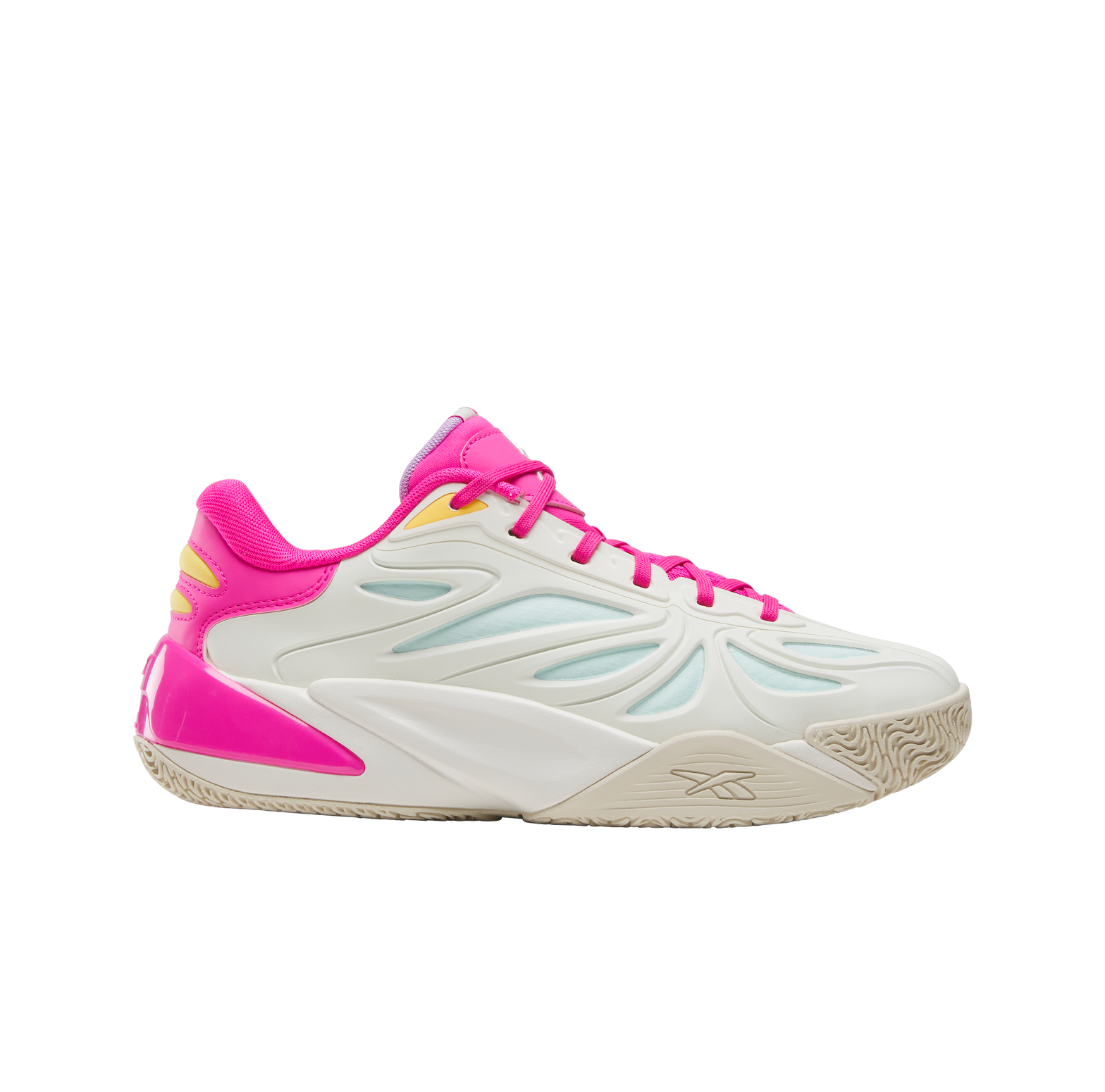 Bright pink athletic sneakers on a clean background