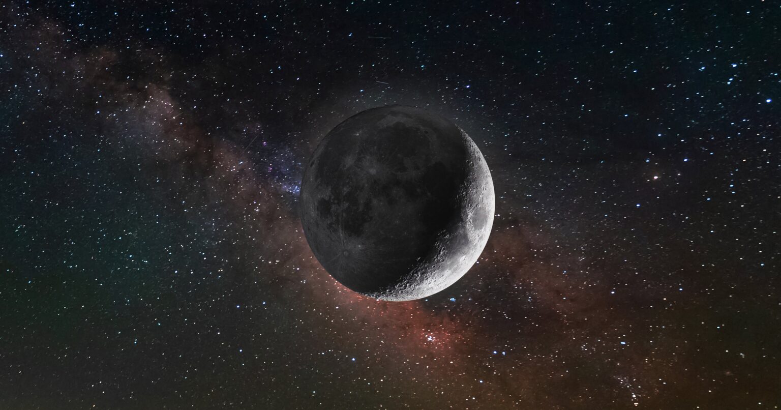 New Moon in Virgo September 2026 Meaning and Effects Full moon photographed against a dark blue night sky with visible stars